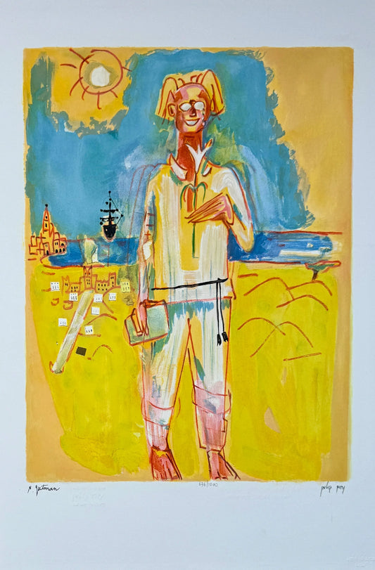 Nachum Gutman Original Signed Lithograph The Flower Israel Art