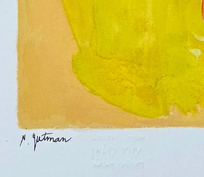 Nachum Gutman Original Signed Lithograph The Flower Israel Art