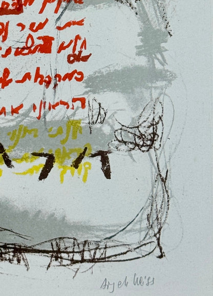 חתימת האמן אריה וייס בעיפרון
