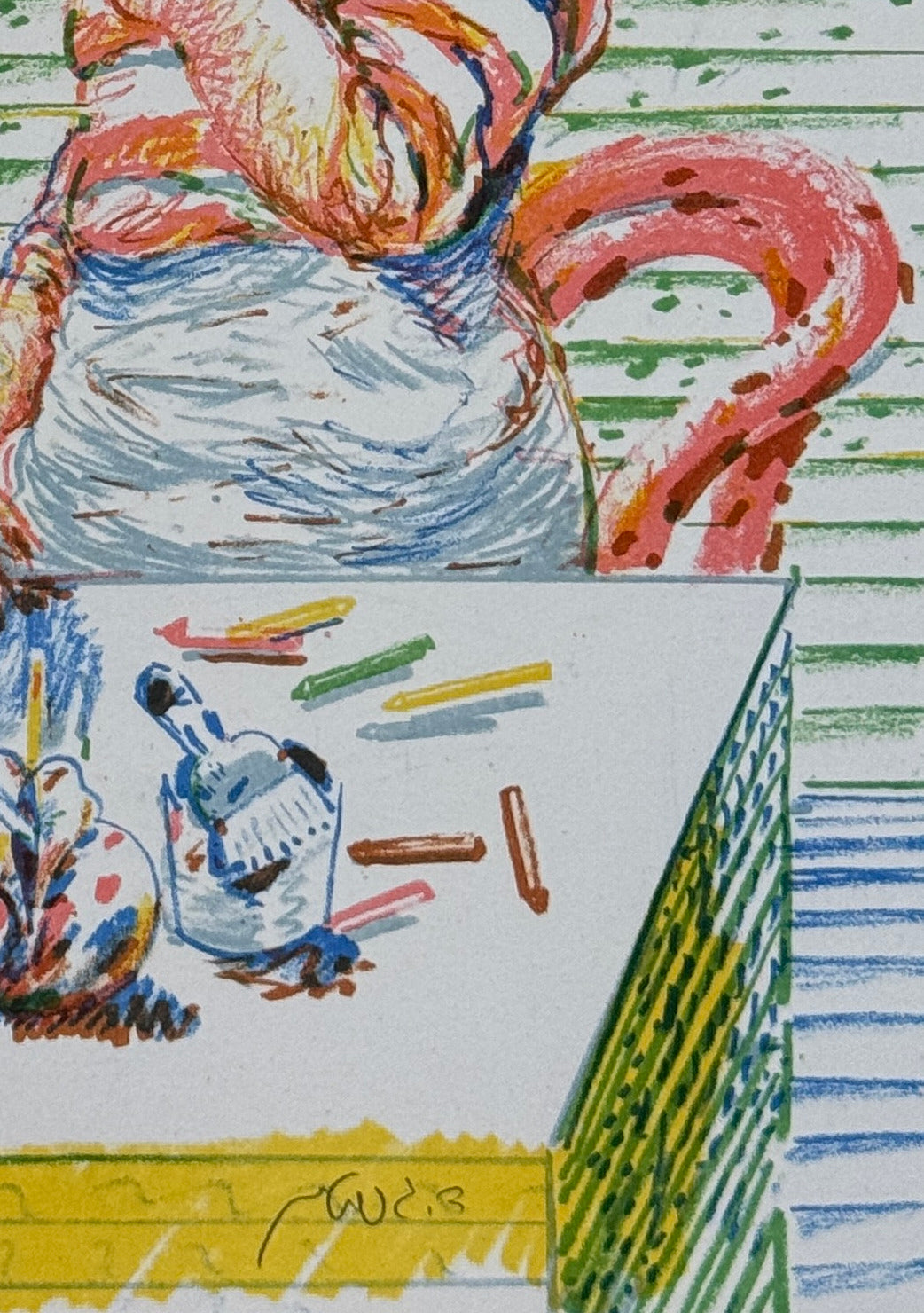 חתימת האמן דוד גרשטיין בעיפרון