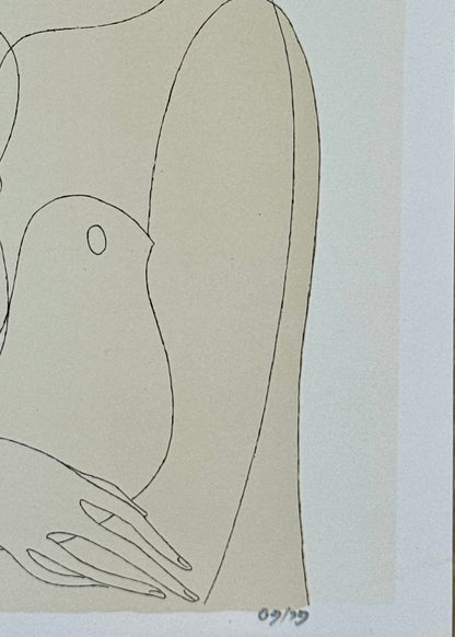 חתימת האמן משה פרופס בעיפרון