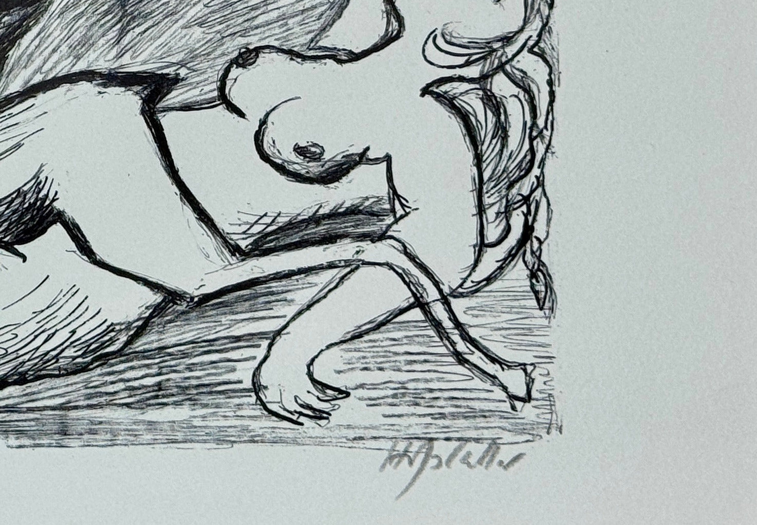 חתימת האמן אוזיאש הופשטטר בעיפרון