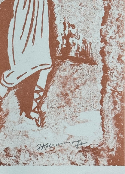 חתימת האמן יוסף קוסונוגי בעיפרון