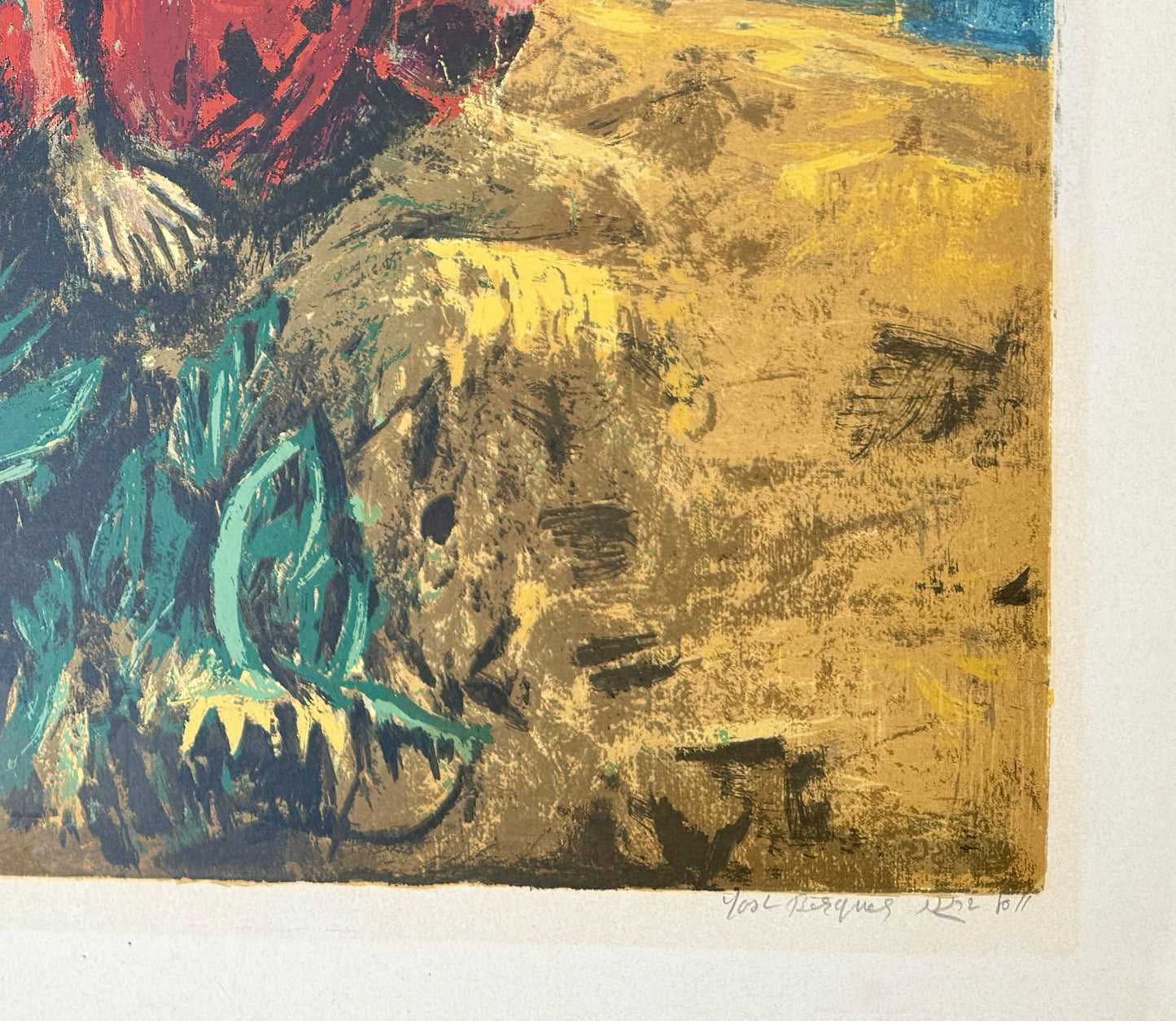 חתימת האמן יוסל ברגנר בעיפרון